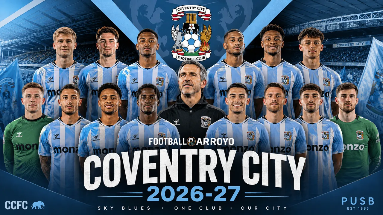 Coventry City 2026-27 squad and Frank Lampard at the Coventry Building Society Arena
