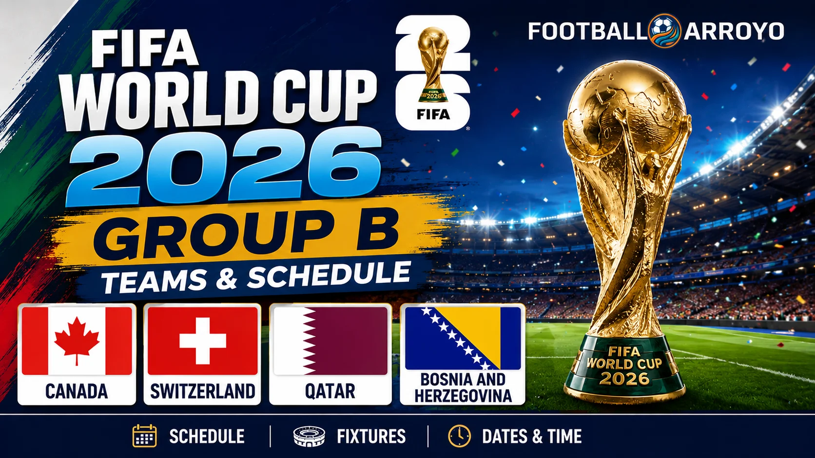 FIFA World Cup 2026 Group B Teams Schedule
