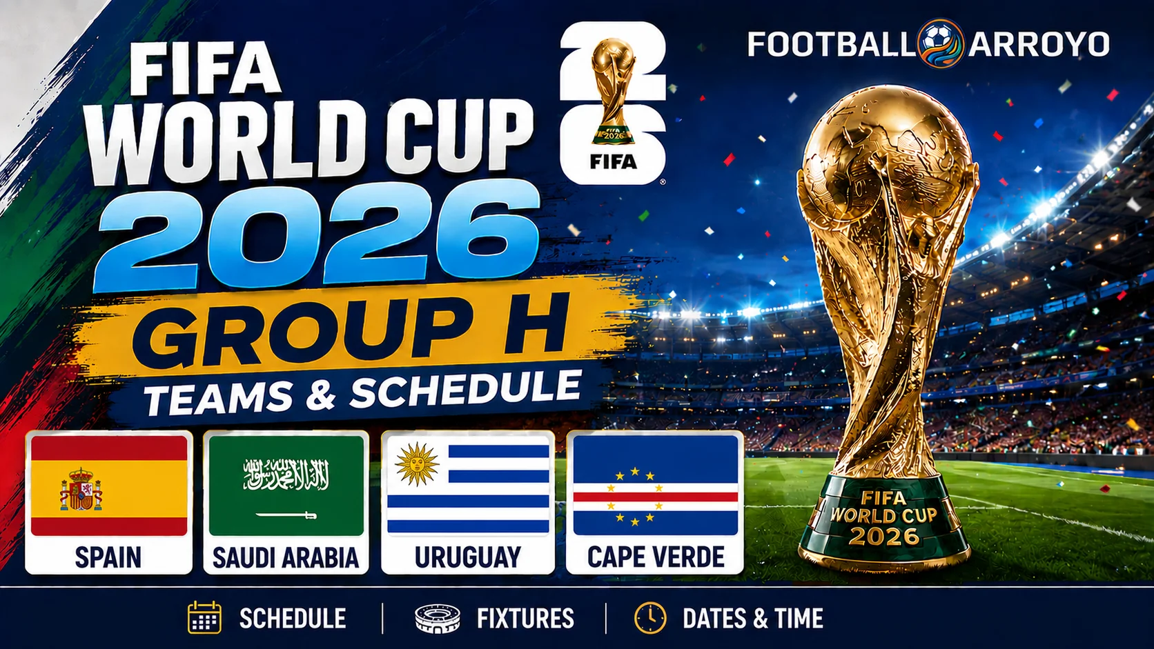 FIFA World Cup 2026 Group H Teams Schedule