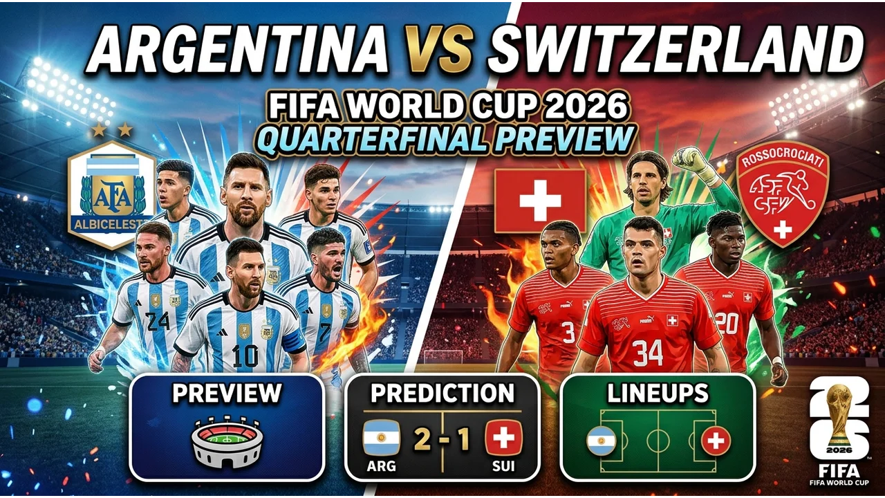 Argentina vs Switzerland FIFA World Cup 2026 Quarterfinal Preview, Prediction & Lineups