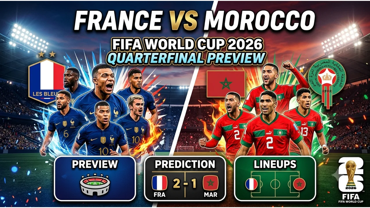 France vs Morocco FIFA World Cup 2026 Quarterfinal Preview, Prediction & Lineups