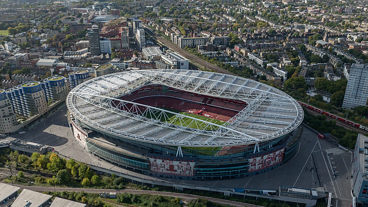 Premier League schedule fixtures — Emirates Stadium aerial view